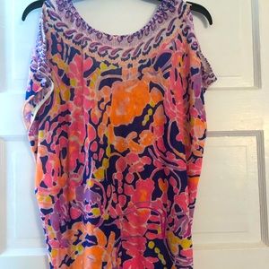Lilly Pulitzer cold shoulder top size XXS/XS, multi color